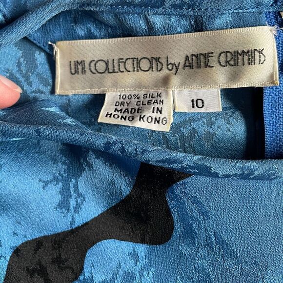 Umi Collections by Anne Crimmins Vintage Blue/Black Dress Size 10 - Picture 9 of 11